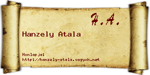 Hanzely Atala névjegykártya